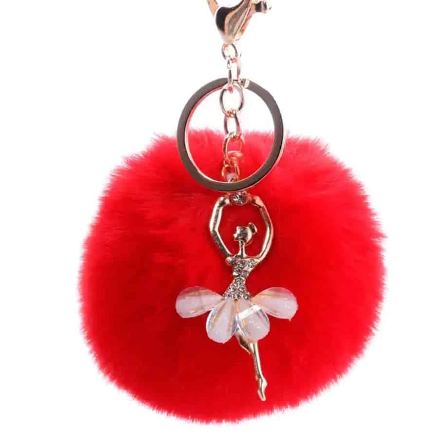 Porte cles Pompon Rouge