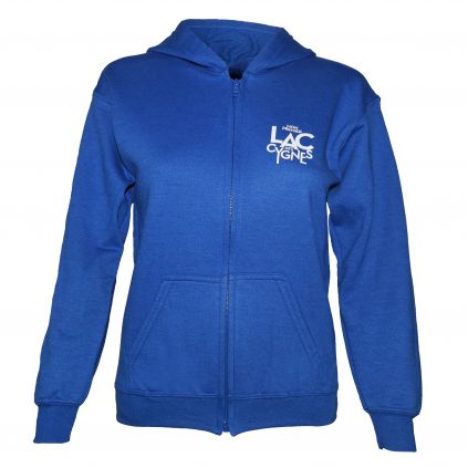 Sweat Capuche Zippe Enfant BLEU Affiche Mon Premier Lac des Cygnes