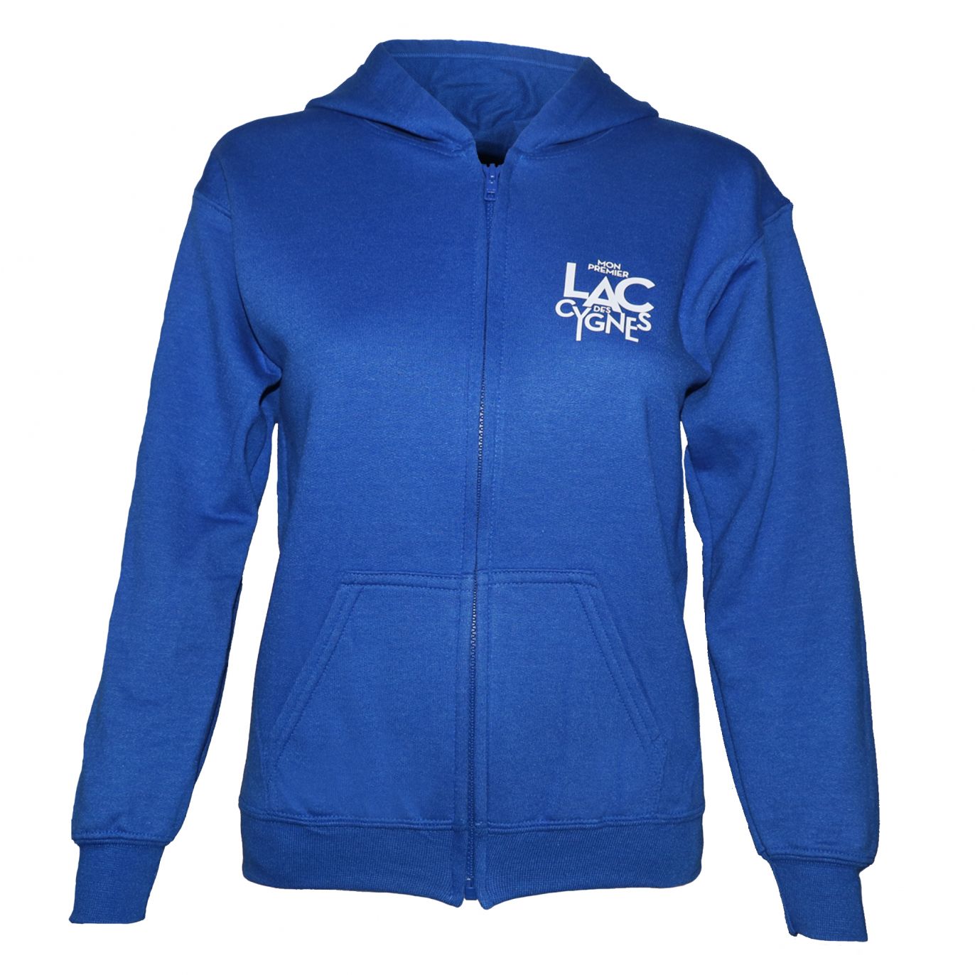 Sweat Capuche Zippe Enfant BLEU Affiche Mon Premier Lac des Cygnes