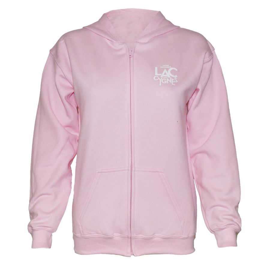 Sweat Capuche Zippe Enfant ROSE Affiche Mon Premier Lac des Cygnes