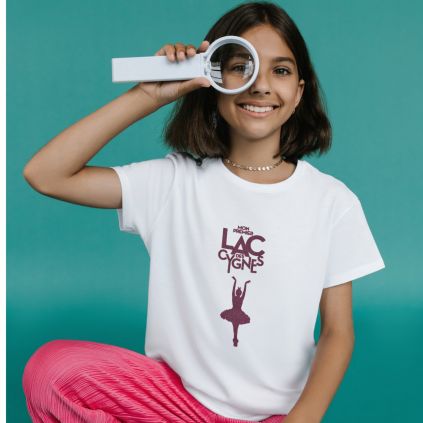 T-shirt blanc – Danseuse paillettes